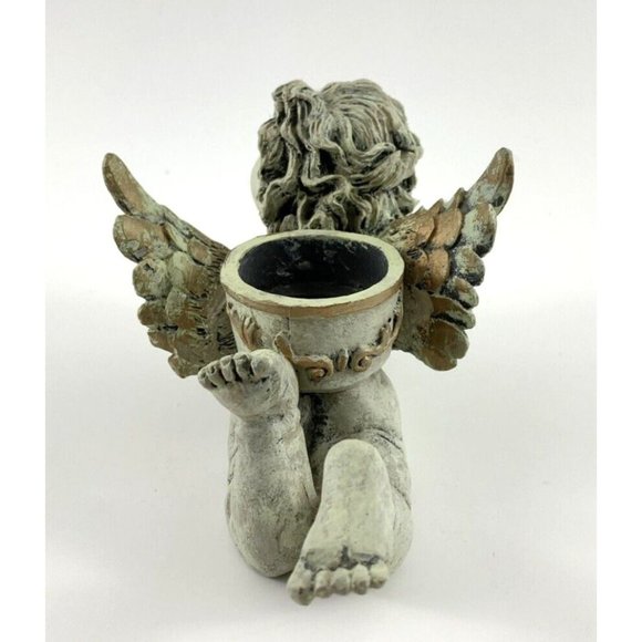 Vintage Laying Angel / Cherub Figurine Candle Holder, Resin, Victorian Style. - Picture 7 of 10
